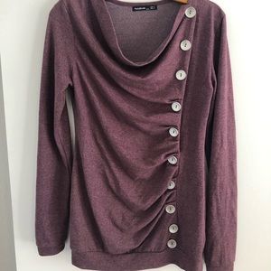 Long sweater with buttons